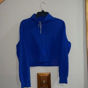 Blue Quarter Zip Sweater